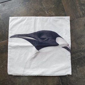 Ikea BLODLILJA Penguin 20x20 Zippered Cushion Cover Pillow Case 100% cotton EUC